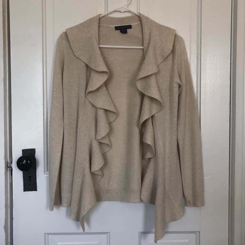 Covington Shimmery Cream Cardigan